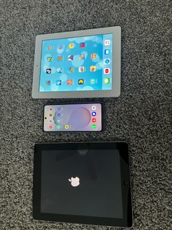 2 Apple iPads + 1 Android Phone – Great Condition