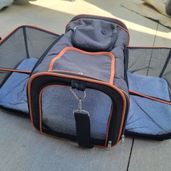 Soft Pet Travel Transport Expandable Dog Cat Carrying Bag Kennel Bed Carry Bag For Xs/small Dogs/cats