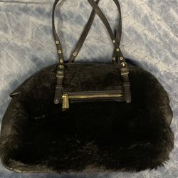 Black Furry Purse 