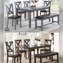 Dining Table Set With Chairs And Bench 