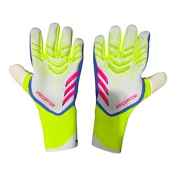 Adidas Predator Pro Goalkeeper Gloves White Lucid Lemon JF8899 Size 8