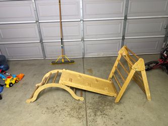 Wooden Pikler Triangle Climbing Set with Slide