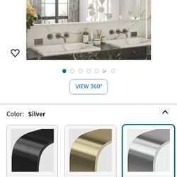 "TETOTE 48 x 30 Inch Bathroom Vanity Mirror, Silver Framed Brushed Nickel Modern Farmhouse Decorative Rectangle Entryway Wall Mirror 