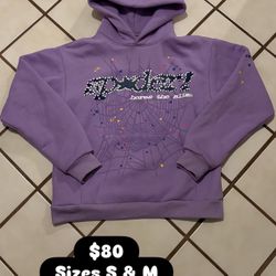 Purple Sp5der Hoodie Sizes Small & Medium 