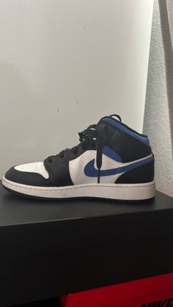 Air Jordan 1 Mid Black White Royal Blue Size 5.5Y