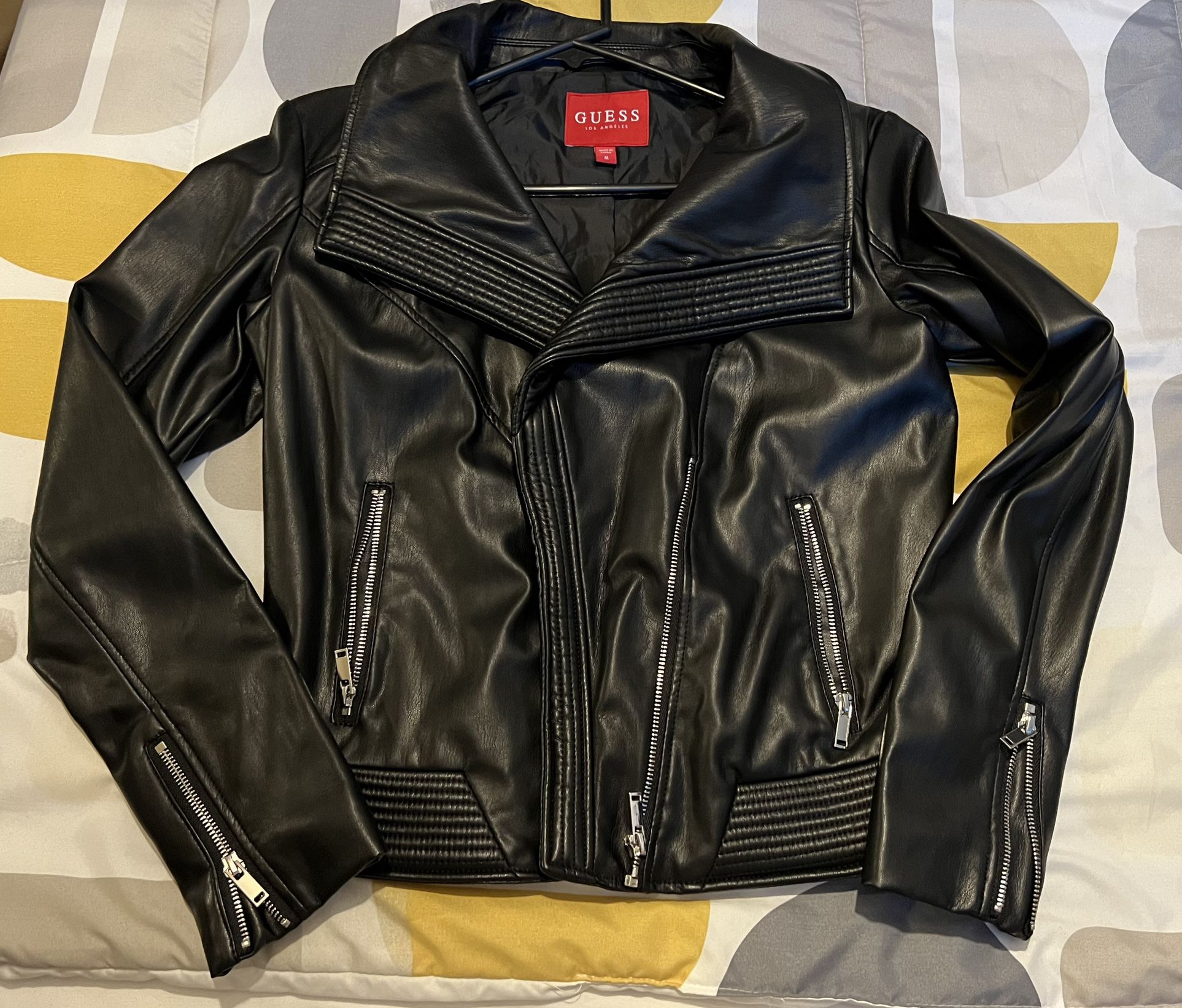benzin spids indeks Women Guess Leather Black Jacket Size M for Sale in Los Angeles, CA -  OfferUp