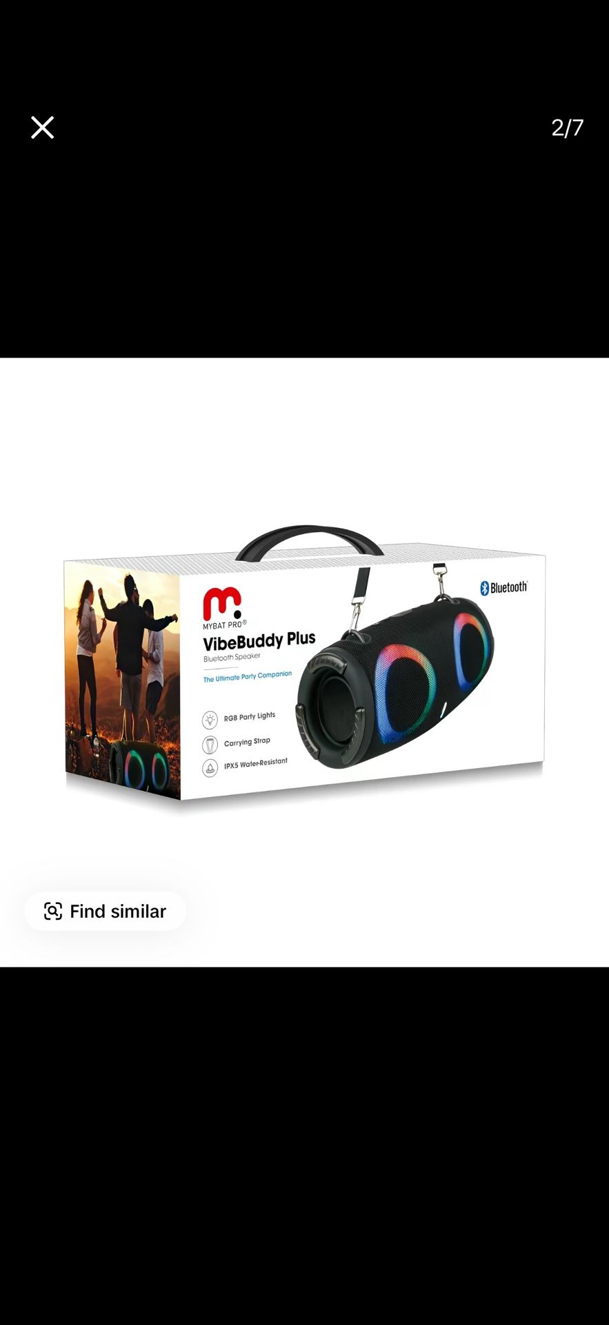 Portable Bluetooth Speaker Wireless with Lights, HD Stereo Sound, IPX4 Waterproof