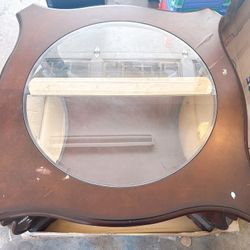 Glass and Wood Coffee Table 37.5” L x 37.5” W x 20” H