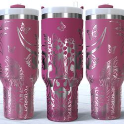 40oz Highland Cow Full Wrap 