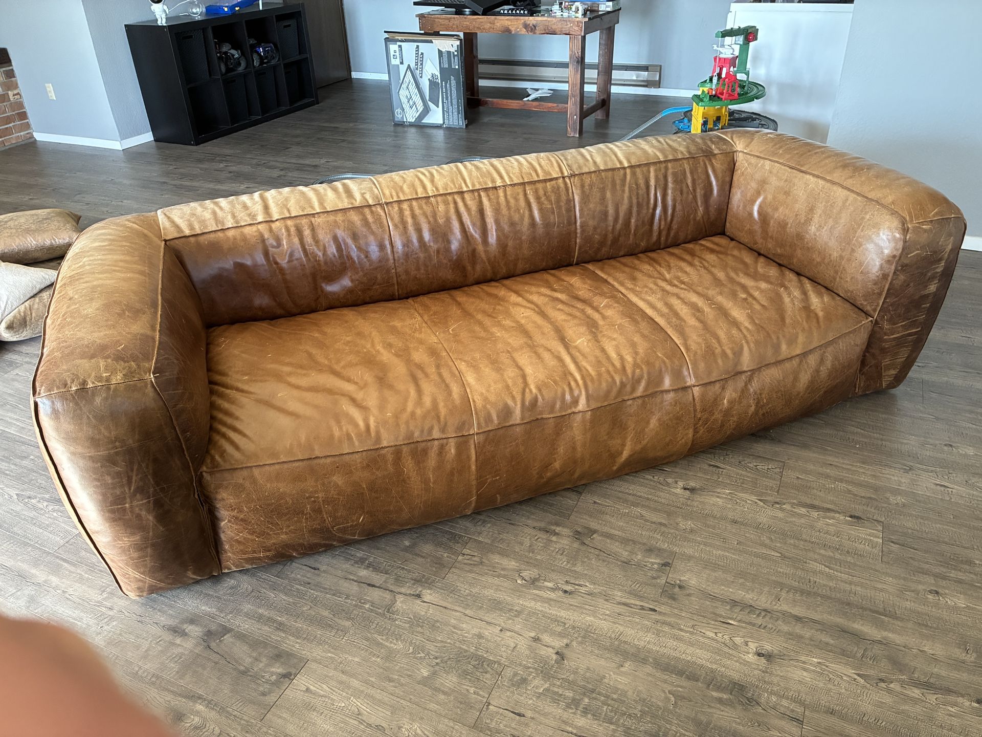 Brown Leather Couch By Woodworth Wooden Industries