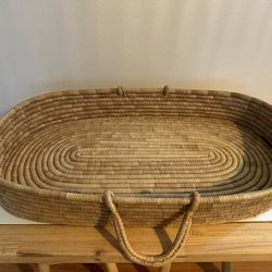 Hand woven diaper changing basket