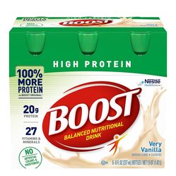 BOOST High Protein Nutritional Drink (Vanilla, 6 Count Pack of 1)