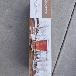 New! 4 Piece Crystal Mug Set 