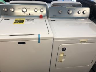 New scratch and dent Maytag washer and dryer set. 1 year warranty