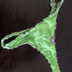 Green with purple trim woman’s panties