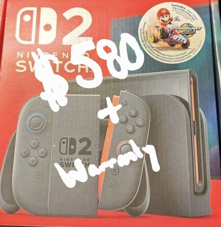 Nintendo Switch 2 + Mario Kart World Bundle New Sealed With Receipt And WARRANTY