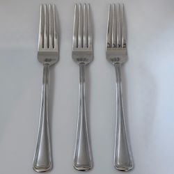3pc GORHAM Monet Frosted Stainless Dinner Forks 8 1/4” Glossy Satin 18/8