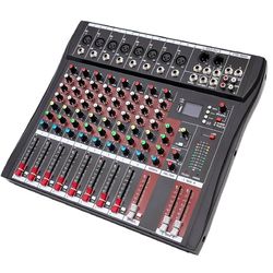 8 Channel Audio Mixer Sound Board Console, Professional Sound Mixing Desk System with Bluetooth USB for PC, Digital DJ Live Studio Stage Music Amplifi