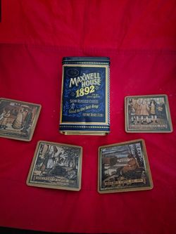 Maxwell House 1892 Vintage Coffee Tin with Coasters