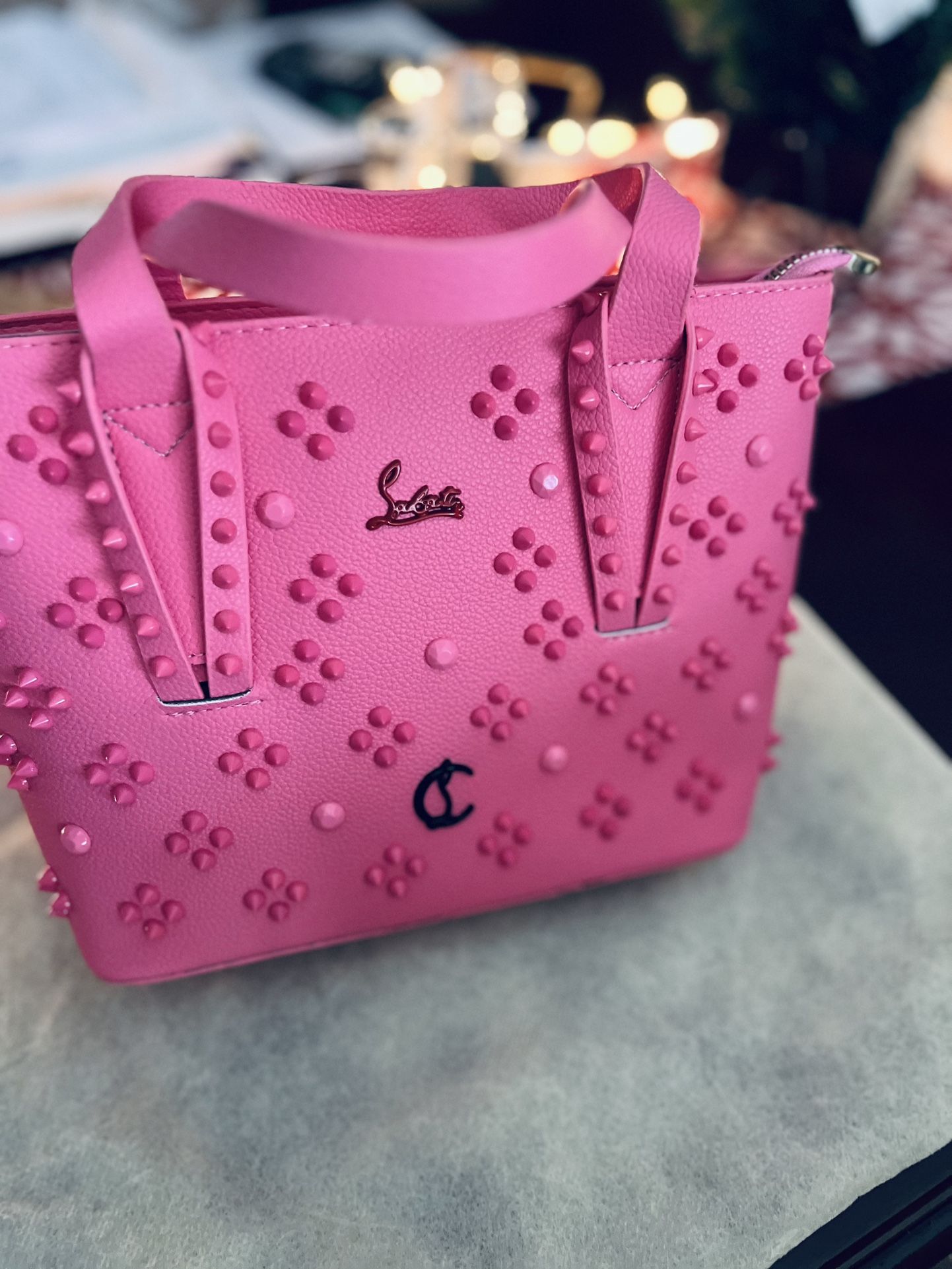 Pink Jelly Studded Tote
