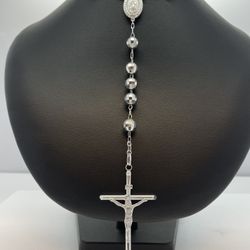 White Gold Rosary Chain 14K New