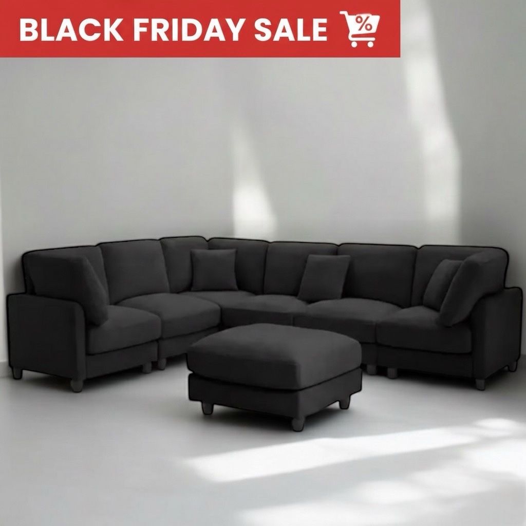 Dark Gray Sectional Couch - NEW IN BOX