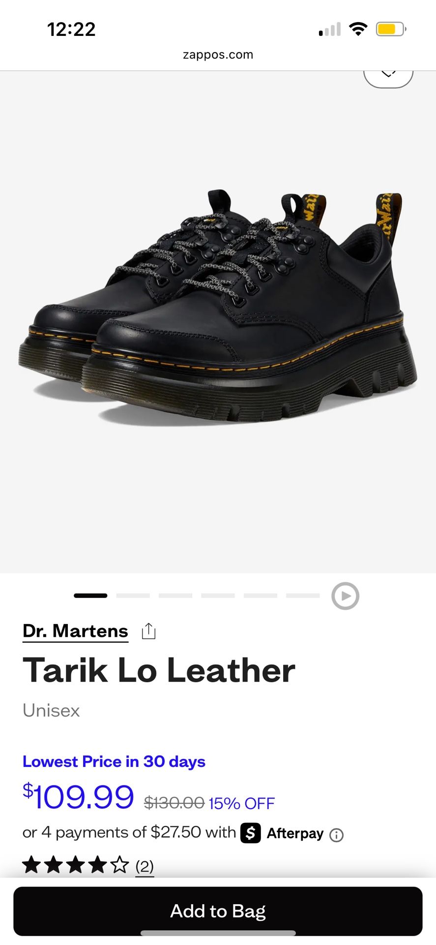 DOC MARTENS TARIK LOW LEATHER WOMANS SIZE 7 🖤🖤