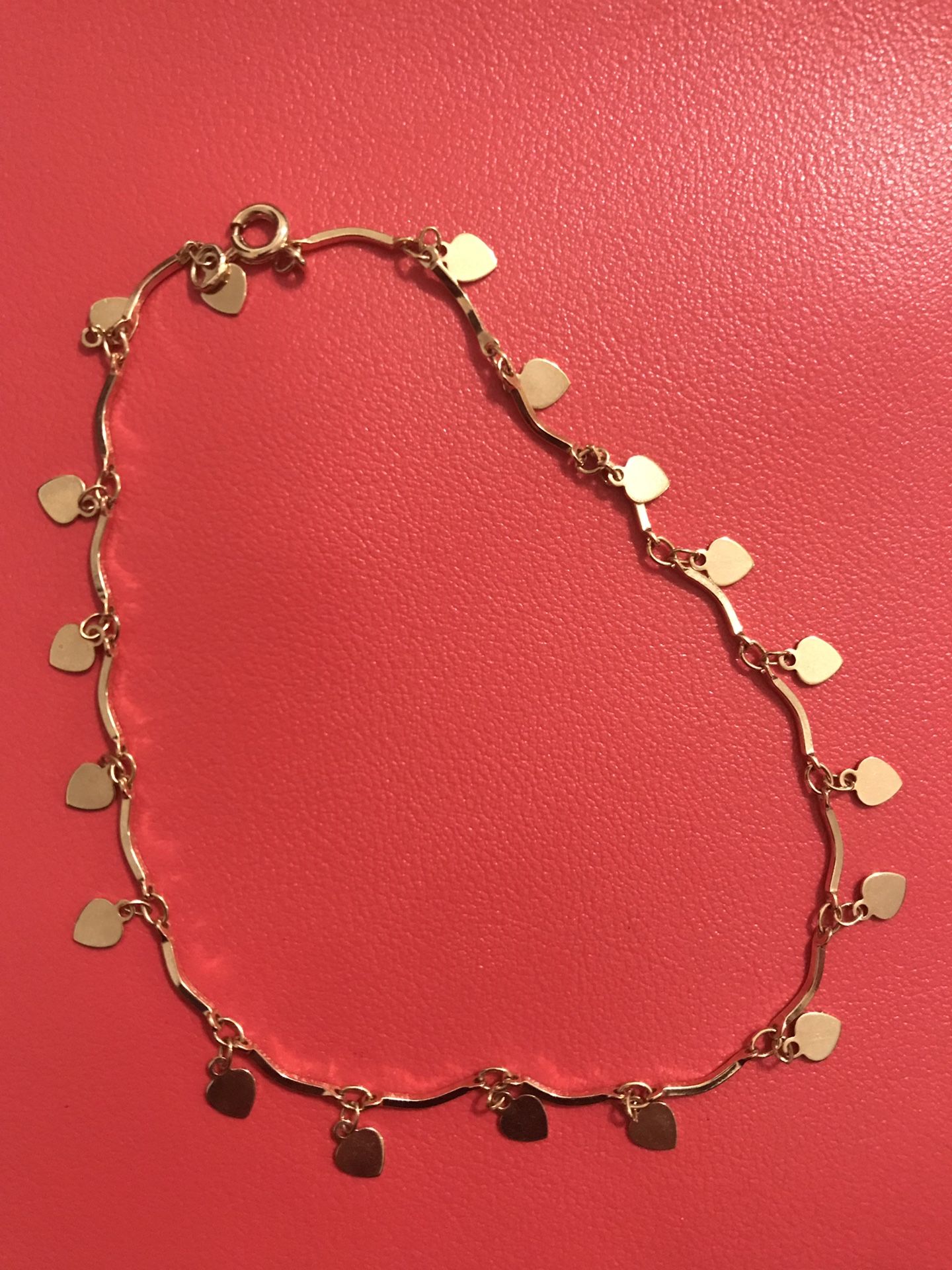 Heart link gold plated over sterling silver bracelet