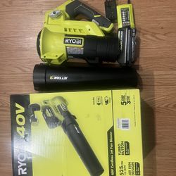 Ryobi 40v Leaf Blower With Battery And Charger 