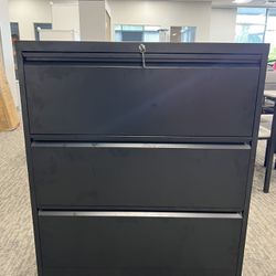 3 Drawer Lateral File Cabinet with Lock, Metal Filing Cabinets for Home Office, Steel Storage Wide File Cabinet for Letter/Legal/F4/A4 Size with Hangi