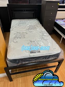 Twin bed frame deluxe cama Colchon y tambor nuevo