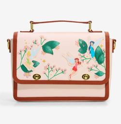 NWT Disney Tinker Bell & Fairies Floral Crossbody Bag / Satchel Loungefly Purse