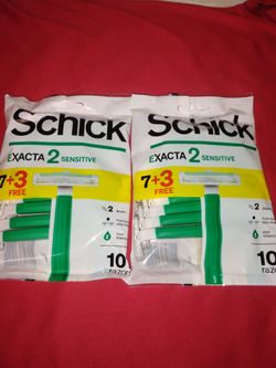 2 New Sealed Schick Exacta 2 Sensitive Razors 10 packs each = 20 razors