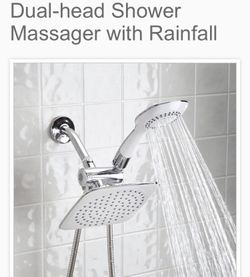 Dual head shower massager with rainfall NEW