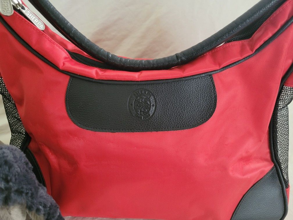 DOG CARRIER SHERPA SLING PET RED Shoulder Bag Dog Cat