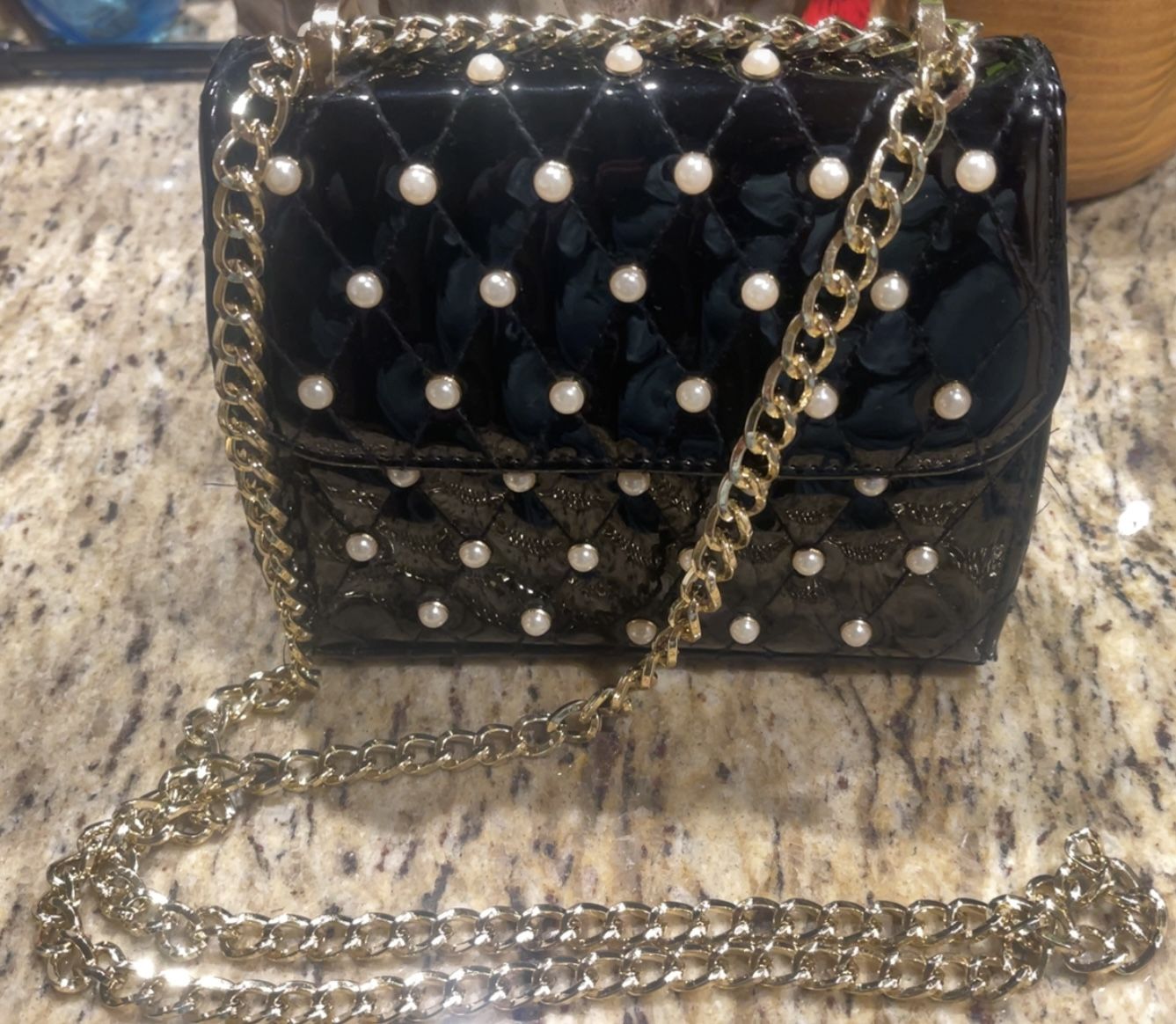 Free People Bags | New Free People Black Pearl Bag | Color: Black/White