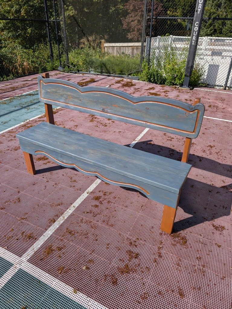 Restored vintage, antique?? Amish bench. Use either indoor or outdoor covered porch deck or patio