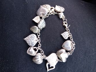 Jacmel Mauritius heart charm bracelet 925