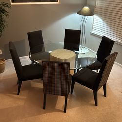 Dining Room Glass Table And 6 Chairs