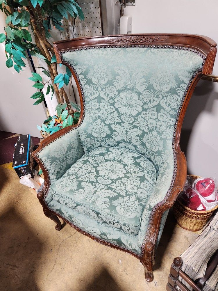 Antique Louis XVI Style Wingback Chair 