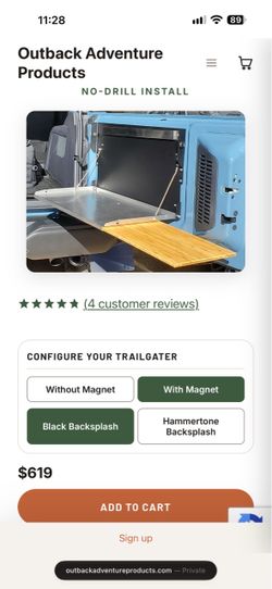 Bronco Trailgater cutting board and table