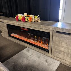 XL Fireplace Tv Stand! $1599 ☎️🔥📦 92in Long 