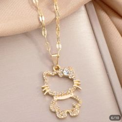 New Stainless Steel Hello Kitty Neclaces In Gold & Silver - $8 Each