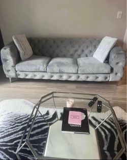 Grey silver couch