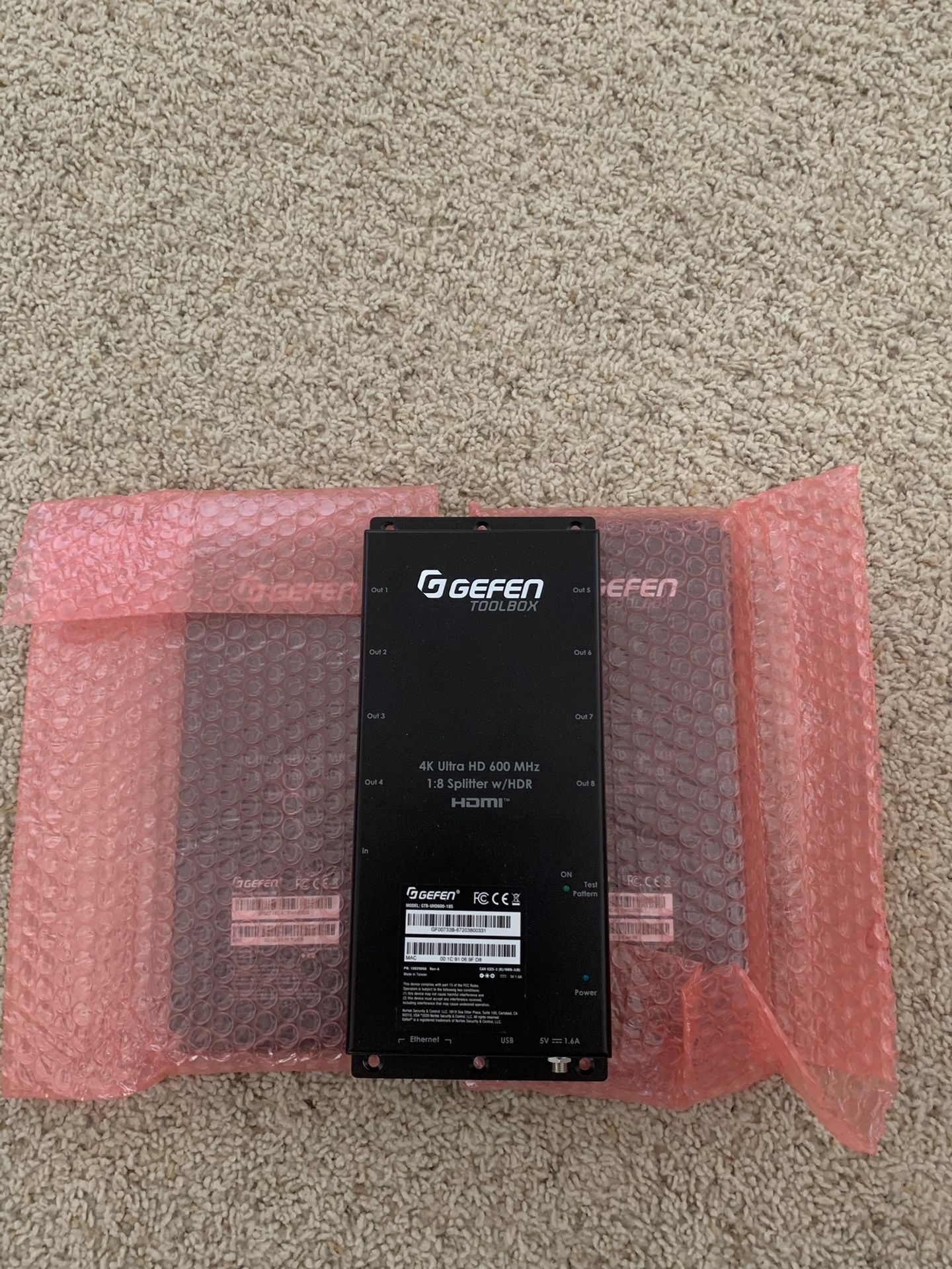 Gefen GTB-UHD600-18S 4K Ultra HD 1x8 Splitter w/ HDR