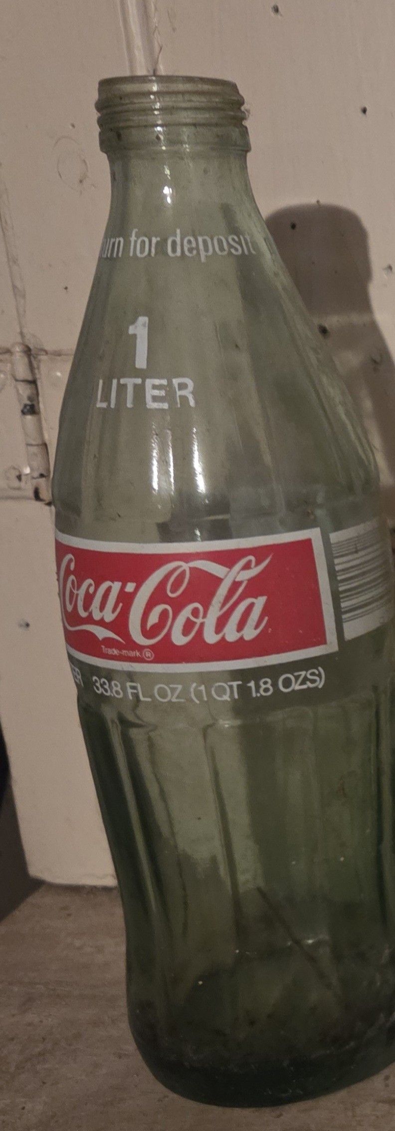 Vintage 1970s-1980s 1Ltr Coca-Cola Glass Bottle
