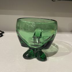 Vintage green Glass Bowl 