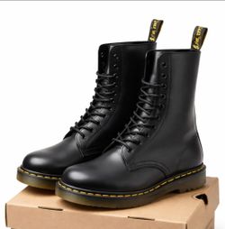 Dr. Martens Black Leather Lace-Up Boots