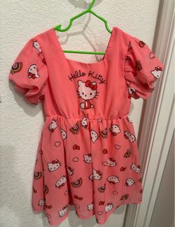 Hello Kitty Sanrio Dress with Hearts & Rainbows Size 6