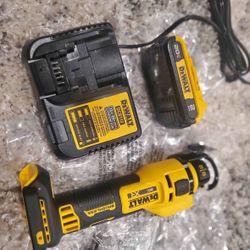 DEWALT XR 20V Lithium-Ion Cordless Rotary Drywall Cut-Out with 2.0 battery charger 